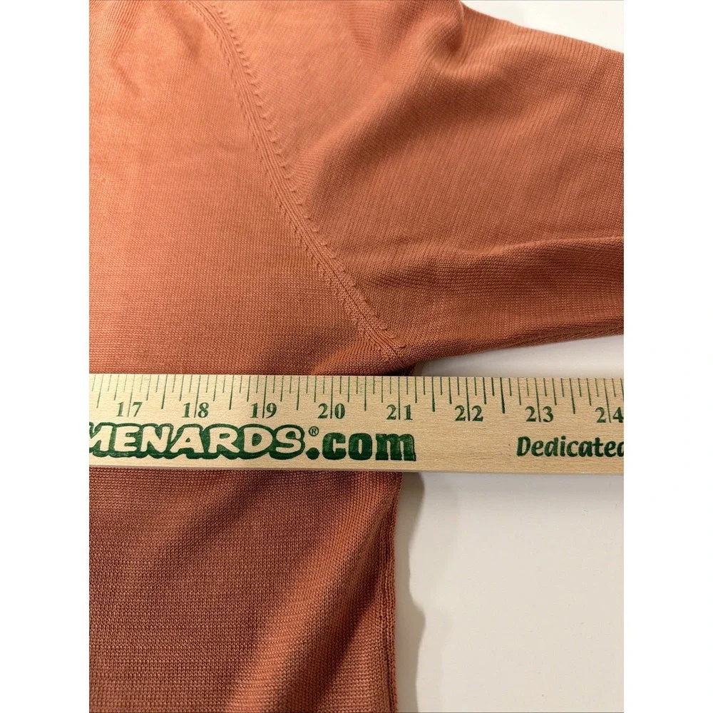 Johnston and Murphy Mens Sweater Size M Short Sleeve 100% Silk Casual Orange